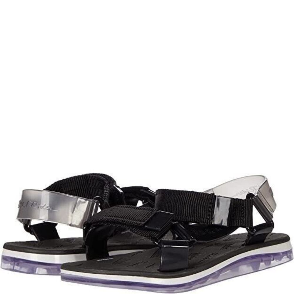 Mini Melissa Kids Papete Rider Black White Sandals Size 2 Girls
